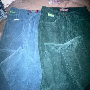 Empyre Corduroy Pants in Blue and Green